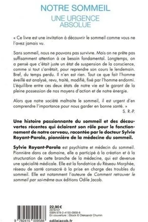 Notre sommeil, une urgence absolue. Manifeste pour une écologie du sommeil, Sylvie Royant-Parola