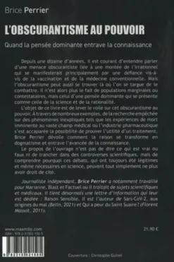 Obscurantisme au pouvoir. Quand la pensée dominante entrave la connaissance, Brice Perrier