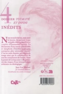 Oeuvres. Tome 4, Dossier Totalité et infini, Emmanuel Levinas
