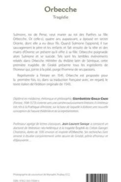 Orbecche. Edition bilingue français-italien, Giambattista Giraldi Cinzio