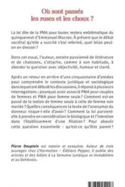 Où sont passés les roses et les choux ? Le regard d'un notaire sur la PMA pour toutes, Pierre Dauptain