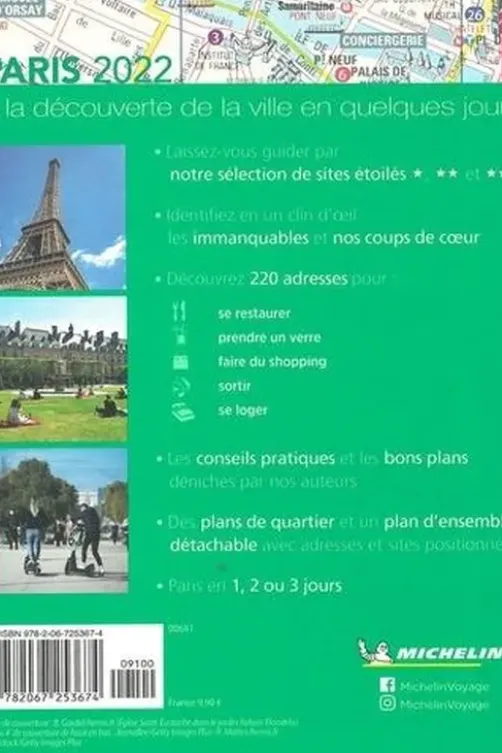 Paris. Edition 2022. Avec 1 Plan détachable, Michelin