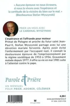 Parole et Prière N° 191, mai 2026 : Prier un mois avec le bienheureux cardinal Wyszynski, Loïc Mérian