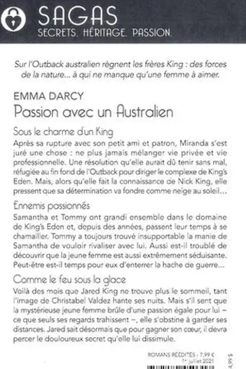Passion avec un Australien. Sous le charme d'un King ; Ennemis passionnés ; Comme le feu sous la glace, Emma Darcy