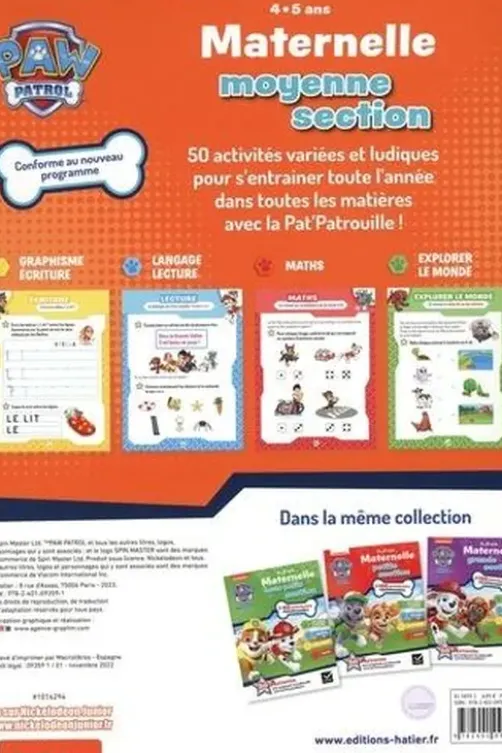 Pat'Patrouille Maternelle moyenne section. Avec plus de 100 autocollants repositionnables, Pascale Magni