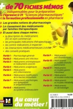 Pharmacologie en fiches mémos. Préparateur en pharmacie, brevet professionnel, 2e édition, André Le Texier