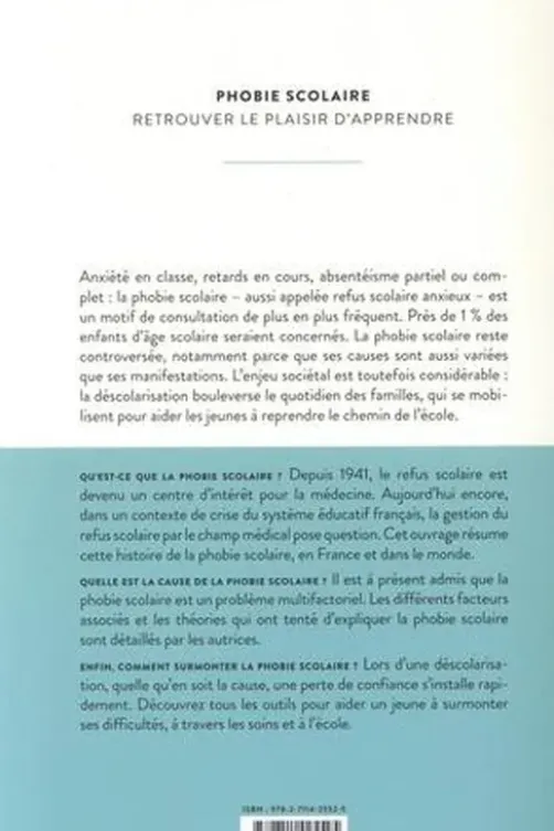 Phobie scolaire. Retrouver le plaisir d'apprendre, Laelia Benoit