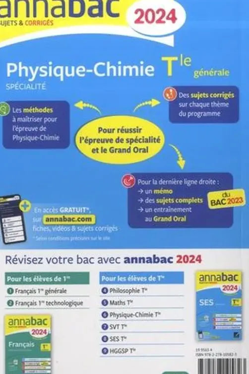 Physique-Chimie spécialité Tle générale. Sujets & corrigés, Edition 2024, Julien Moncany