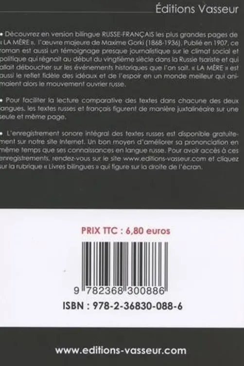 Progressez en russe grâce à La Mère de Maxime Gorki. Edition bilingue français-russe, Jean-Pierre Vasseur