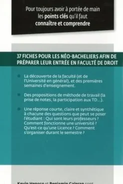 Préparer son entrée en fac de droit. 3e édition, Kévin Henocq
