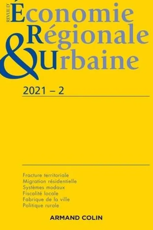 Revue d'économie régionale et urbaine N° 2/2021, André Torre