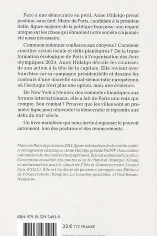 Résister. Le pari de l'espoir, Anne Hidalgo