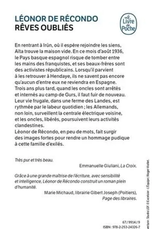 Rêves oubliés, Léonor de Récondo