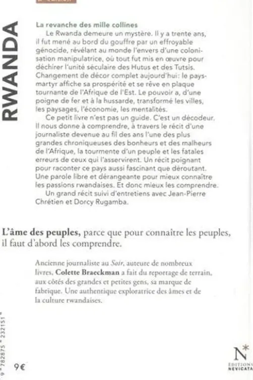 Rwanda. La revanche des mille collines, 2e édition, Colette Braeckman