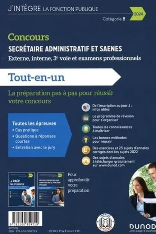 Secrétaire administratif et SAENES, externe, interne, 3e voie et examens professionnels, Catégorie B. Tout-en-un, Edition 2024, Sylvie Beyssade