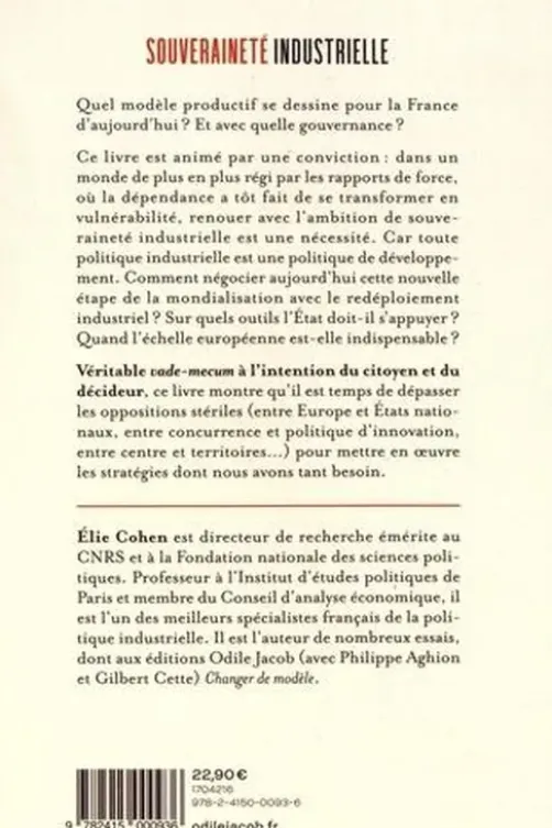 Souveraineté industrielle. Vers un nouveau modèle productif, Elie Cohen