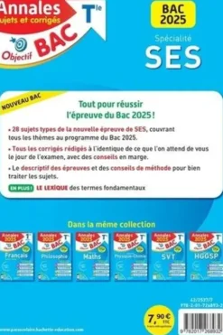 Spécialité SES Tle. Sujets & corrigés, Edition 2025, David Mourey