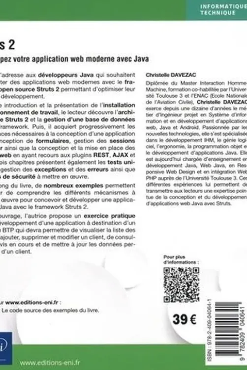 Struts 2. Développez votre application web moderne avec Java, Christelle Davezac