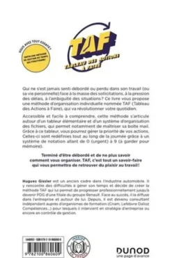 TAF, Tableau des Actions à Faire. La méthode de gestion du temps qui transforme le stress en énergie, Hugues Gissler