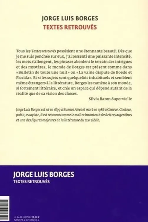 Textes retrouvés. Essais, portraits, articles, conférences, Jorge Luis Borges