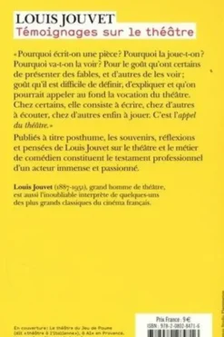 Témoignages sur le théâtre, Louis Jouvet