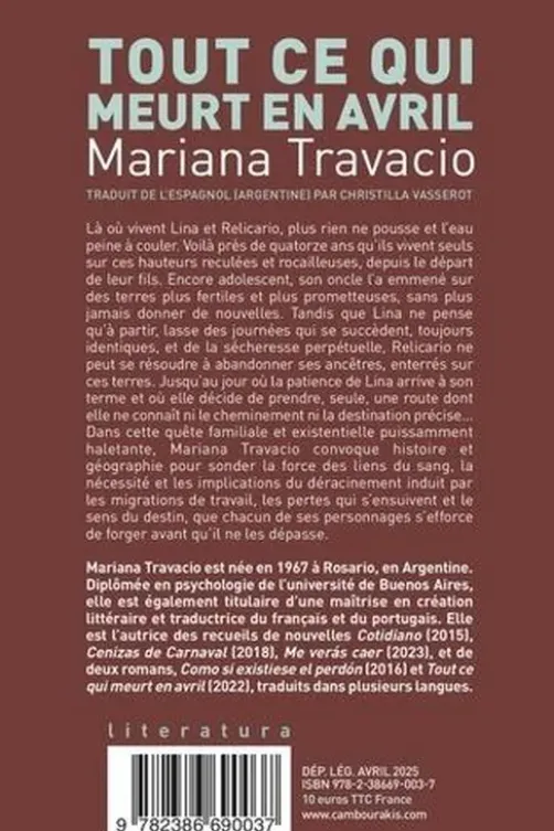 Tout ce qui meurt en avril, Mariana Travacio