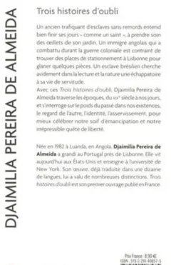 Trois histoires d'oubli, Djaimilia Pereira de Almeida