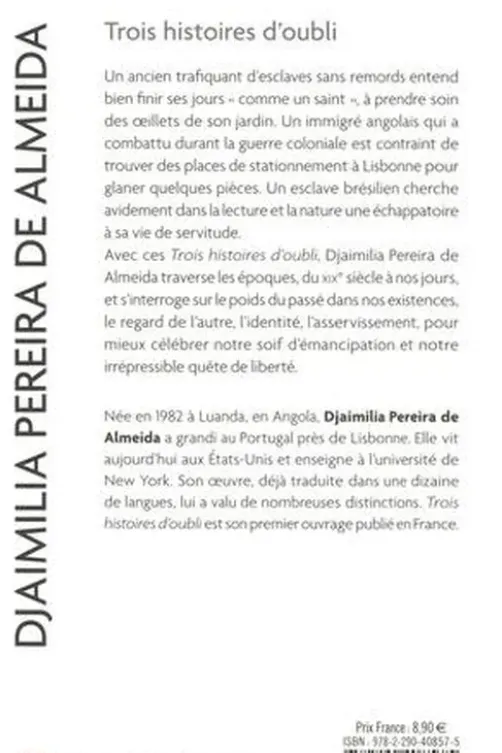 Trois histoires d'oubli, Djaimilia Pereira de Almeida