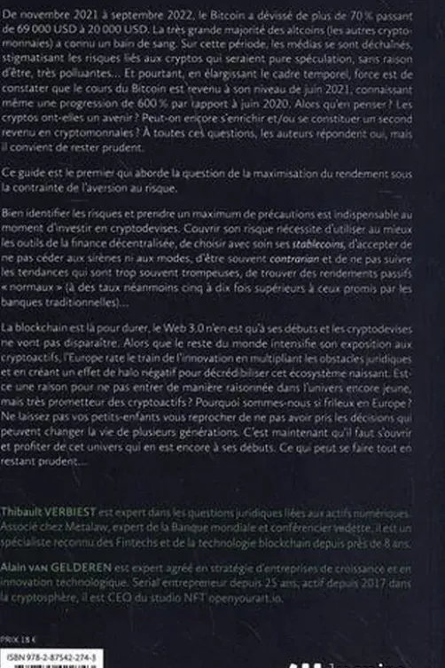 Trop risquées, les cryptos ? Le guide ultime pour investir prudemment, Thibault Verbiest