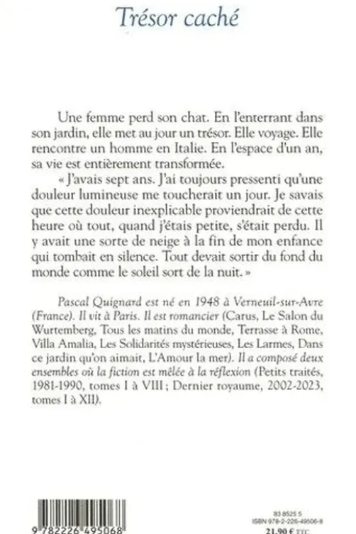 Trésor caché, Pascal Quignard