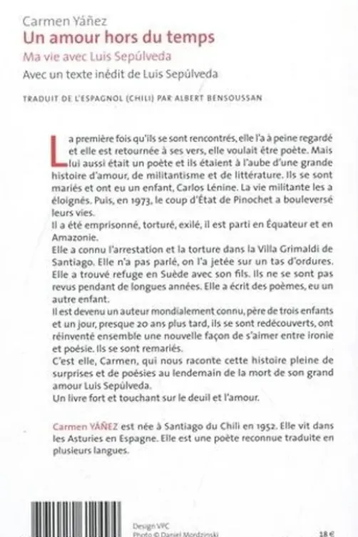Un amour hors du temps. Ma vie avec Luis Sepulveda, Carmen Yañez
