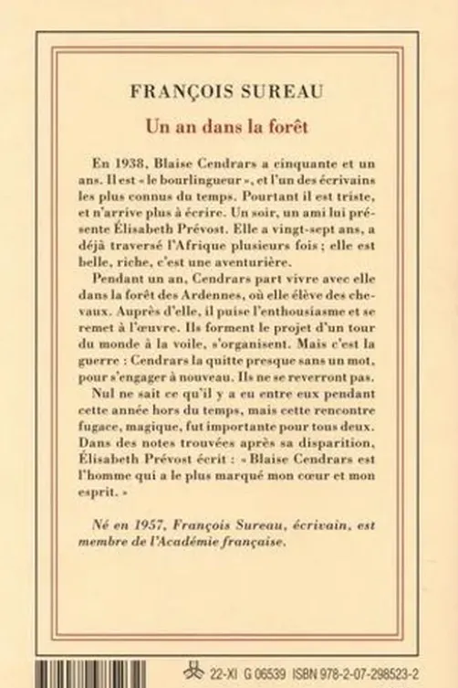 Un an dans la forêt, François Sureau