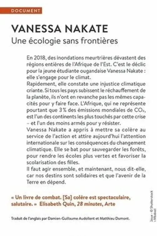 Une écologie sans frontières, Vanessa Nakate