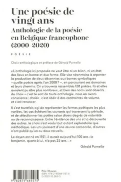 Une poésie de vingt ans. Anthologie de la poésie en Belgique francophone (2000-2020), Gérald Purnelle