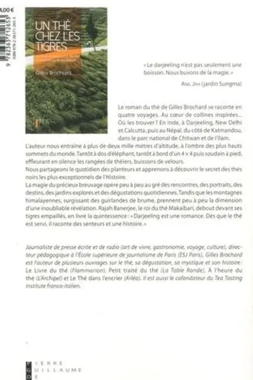 Un thé chez les tigres. Journal d'un buveur de thé à Darjeeling et au Népal, Gilles Brochard